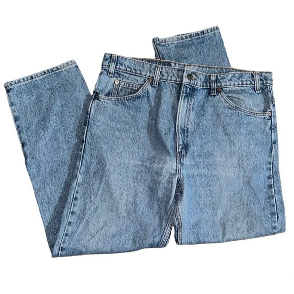 Levi’s 505 Orange Tab Regular Fit Straight Leg Vintage Blue Jeans Men’s W38 L30 - Picture 1 of 5